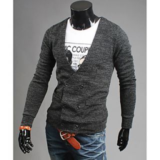 Aowofs European Foreign Trade HOT Knitwear Mens Double row Long sleeve Knitwear Cardigan(Dark Gray)