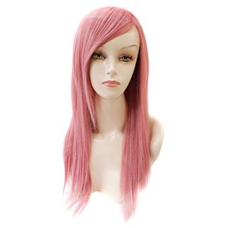 Capless Long Straight Synthetic Pink Party Hair Wig