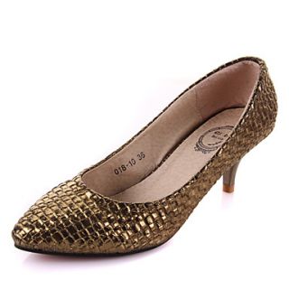 Womens Simple Weave Solid Color High Heels(Bronze)