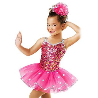 Amazing Kids Sequin Organza Ruffle Décor Ballet Dance Dress