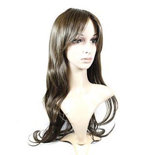Capless Extra Long High Quality Synthetic Natural Look Honey Brown European Weave Hair Wig