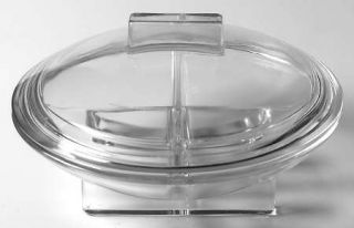 Tiffin Franciscan Chinese Modern Clear 4 Part Covered Relish Dish   Line #5906,
