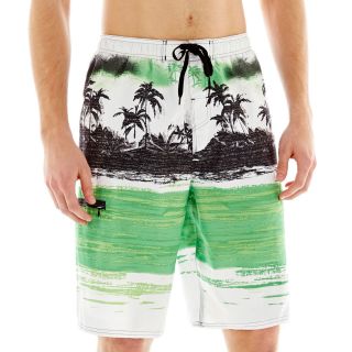 Burnside Island Hopper Swim Trunks, Green, Mens