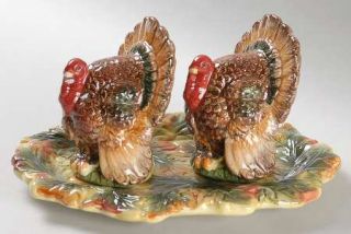 Spode Harvest Figural Collection (3 Pc) Salt and Pepper Tray Set, Fine China Din