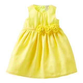 Carters Chiffon Rosette Dress   Girls newborn 24m, Yellow, Yellow