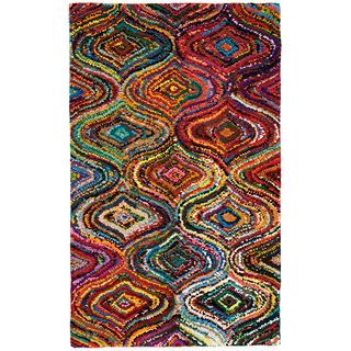 Ante Multi colored Mod Geometric Pattern Recycled Cotton Rug (9x12)