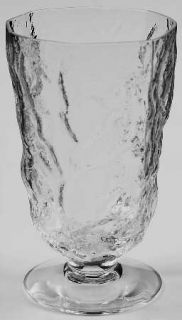 Seneca Driftwood Clear Water Goblet   Stem #1980, Clear, Crinkle/Bark Design