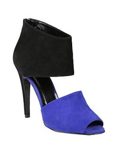 Colorblock Suede Sandals   Blue Black