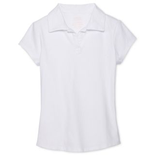 Izod Johnny Collar Polo Shirt   Girls 4 18 and Girls Plus, White, Girls