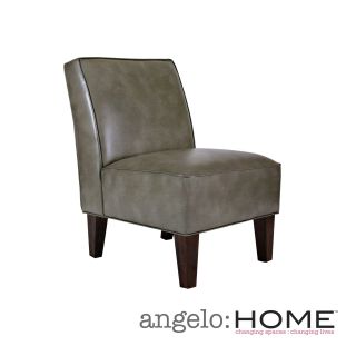 Angelohome Dover Renu Leather Gray Bark Armless Chair