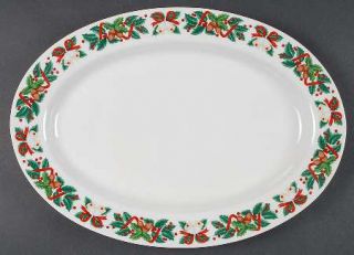 Royal Majestic Holiday Cheer 14 Oval Serving Platter, Fine China Dinnerware   B