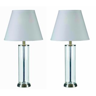 Clear Glass Fillable Table Lamp (set Of 2)