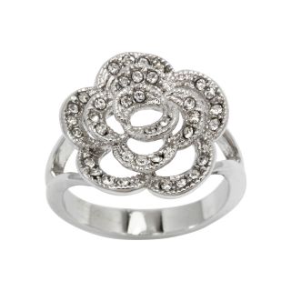 Bridge Jewelry Clear Crystal Flower Ring