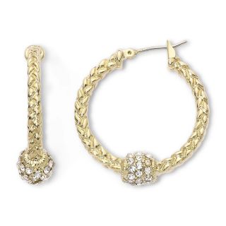 MONET JEWELRY Monet Gold Tone Crystal Fireball Hoop Earrings