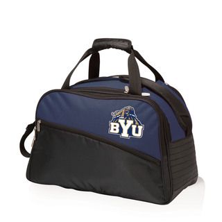 Picnic Time Navy Brigham Young University Cougars Tundra Duffel Cooler (Navy/ slateMaterials Polyester/ PVC linerQuantity One (1) duffelOpen dimensions 13.5 inches high x 9.3 inches wide x 20 inches long Folded dimensions 15.3 inches high x 2.3 inches