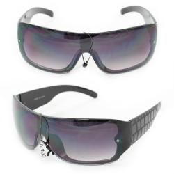 Mens P1490 Black Plastic Wrap Sunglasses