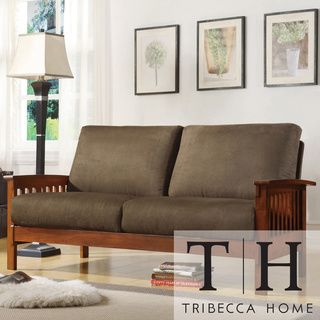 Tribecca Home Hills Mission style Oak And Olive Sofa