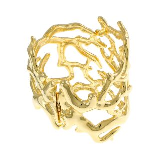 KJL by KENNETH JAY LANE Gold Plated Coral Reef Cuffed Bracelet, Womens