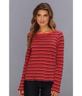 Splendid Vintage Coastal Stripe Long Sleeve Womens Long Sleeve Pullover (Red)