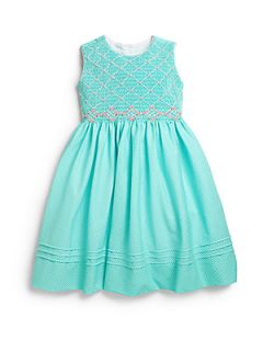 Anavini Toddlers & Little Girls Gingham Dress   Aqua