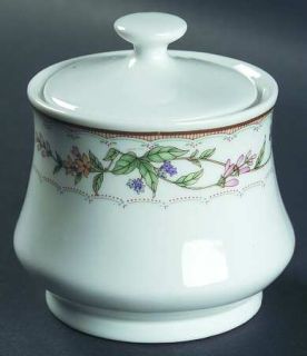 Citation Bellegarden Sugar Bowl & Lid, Fine China Dinnerware   Multicolor Flower