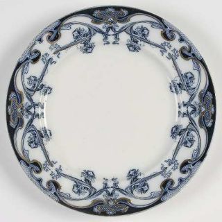 Arthur J Wilkinson Iris Blue Salad Plate, Fine China Dinnerware   Cobalt Blue Fl