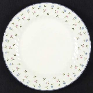 Johnson Brothers Melody Dinner Plate, Fine China Dinnerware   Blue/Pink Floral,
