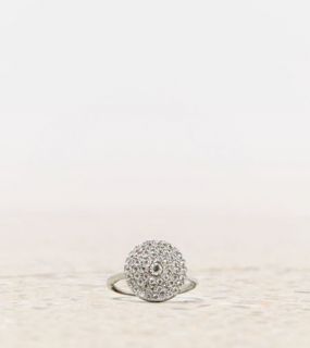 Silver AEO Pave Disc Ring, Womens 8