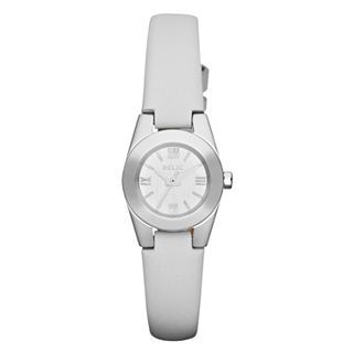 Relic Payton Womens White Leather Strap Watch, White