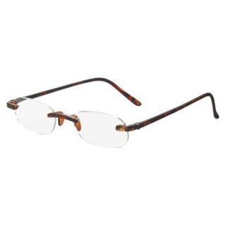 ICU Tortoise Rimless Reading Glasses With Case   +2.00