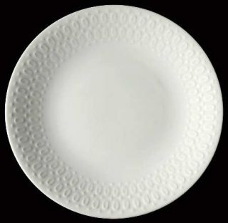 Mikasa Whitehall Salad Plate, Fine China Dinnerware   White Embossed Ovals&Dots,