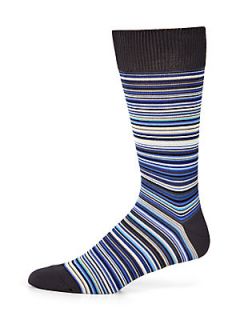 Paul Smith Fine Multistripe Socks   Blue