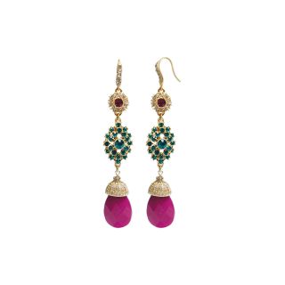 ZOË + SYD Color Treated Purple Jade Dangling Earrings, Womens