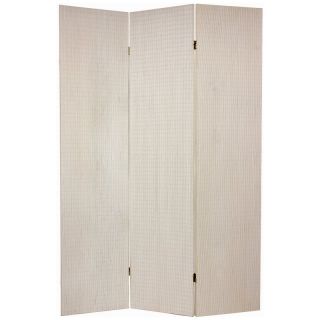 Frameless Bamboo White Room Divider Light Brown   SSFBAM WHT 3P, 3 Panel