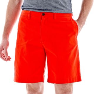 Flat Front Shorts, Red, Mens