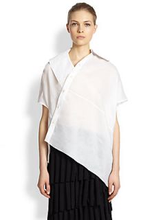 Junya Watanabe Linen Asymmetrical Blouse   White