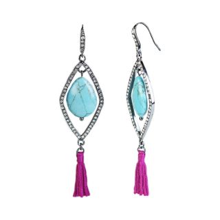 ZOË + SYD Simulated Turquoise Tassel Earrings, Womens