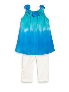 Nicole Miller Toddlers & Little Girls Tie Dyed Tunic & Ruched Leggings Set   B