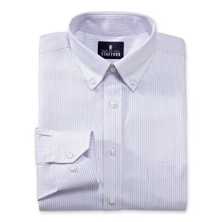 Stafford Signature Oxford Dress Shirt   Big and Tall, Lavender Stripe, Mens