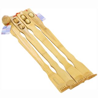 Bamboo Wood 20 inch Therapeutic Back Scratcher With Massage Rollers (Bamboo Length 20 inches Includes one (1) back scratcher with massage rollers (style may vary)Perfect gift for a friend who could use an extra hand)