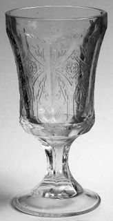 Indiana Glass Recollection Clear Water Goblet   Clear,Pressed,Scroll Design