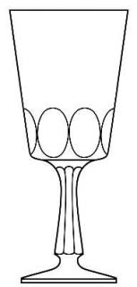 Reizart Lucerne Water Goblet   Stem# 7044, Cut, 6  Sided Stem