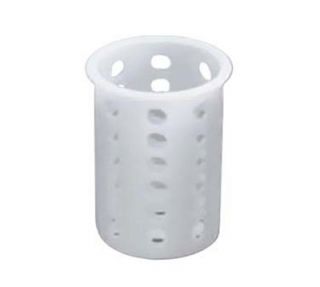 Tablecraft Silverware Cylinder, 5 1/2in x 5 1/4in, Polypropylene, White