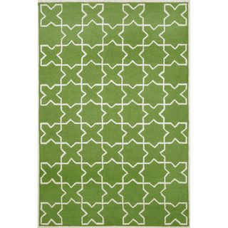Hand tufted Green Tiles Rug (36 X 56)