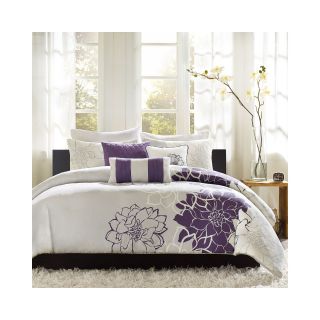 Madison Park Bridgette 6 pc. Floral Duvet Cover Set, Purple/Grey