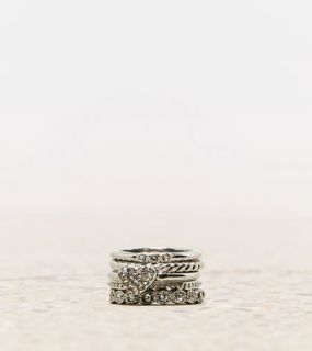 Silver AEO Stacking Ring Set, Womens 6