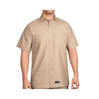 Wrangler Workwear Short Sleeve Canvas Shirt, Khaki, Mens