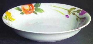 Dansk LucyS Garden 9 Soup/Pasta Bowl, Fine China Dinnerware   Pink, Purple, Ye