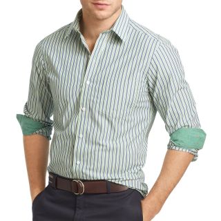 Izod Slim Fit Patterned Woven Shirt, Green, Mens