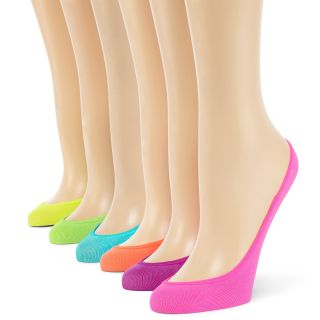 6 pk. Microfiber Liner Socks, Bright Multi, Womens